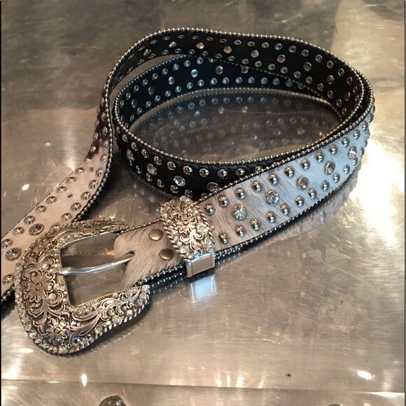 GORGEOUS RHINESTONE Black & White Hair Belt main image 2